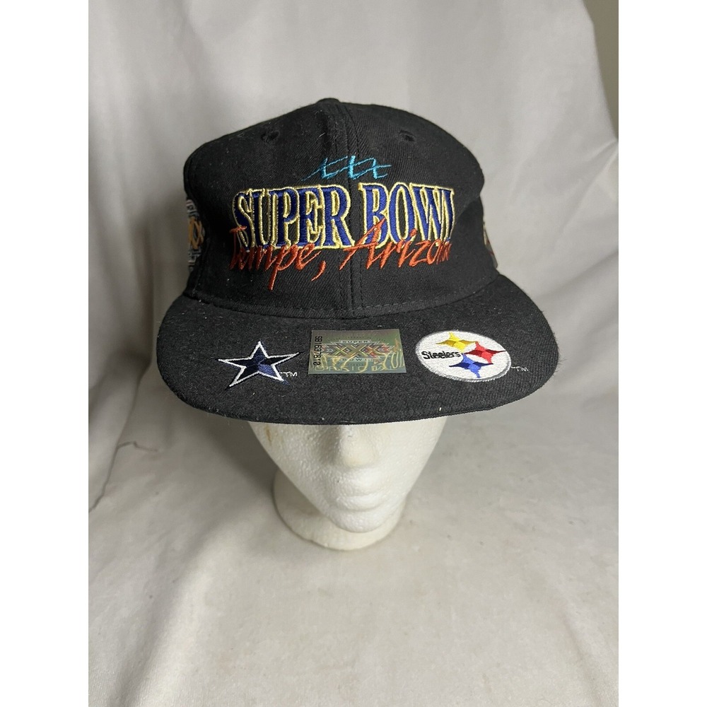 Vintage Super Bowl XXX 30 Cowboys Steelers Snap Back Hat Cap Black New With Tags